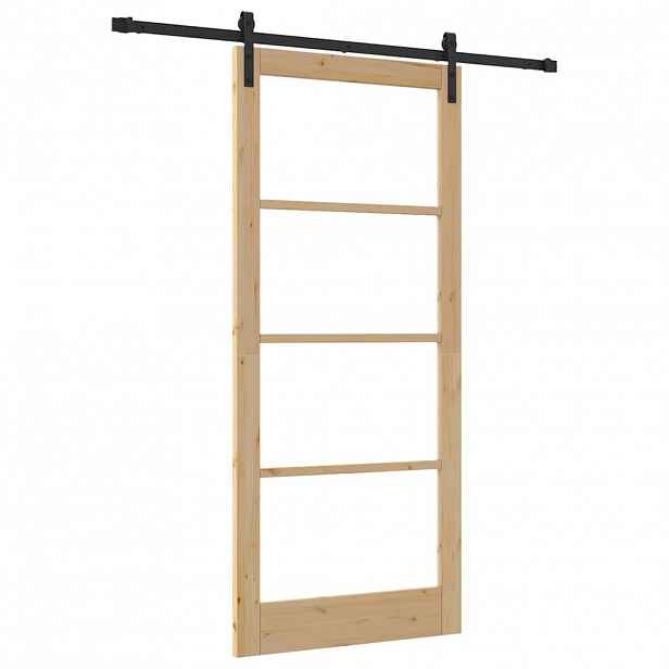 vidaXL Posuvné dveře ORKDAL Přirozená a černá 93 x 211 cm
