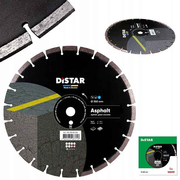 Diamantový kotouč Distar Asphalt 350 mm 25,4 pro asfalt čerstvého betonu