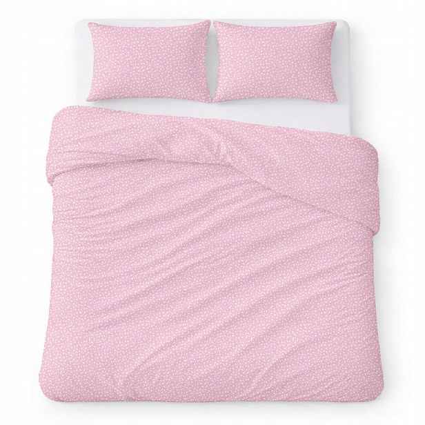 Povlečení bavlněné 200x220 růžové s drobnými bílými květy Cotton Home