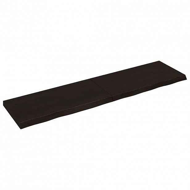 vidaXL Koupelnová deska tmavě hnědá 200x50x(2-6) cm ošetřený masiv