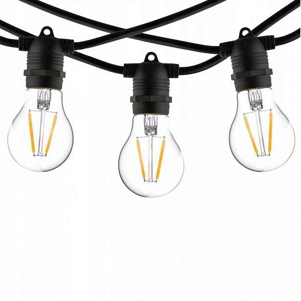 Zahradní Girlanda Festoon Lights 6 m Černá 10xE27 osvětlení do zahrady