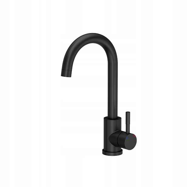 myQ Kuchyňská baterie Ganges ocel ušlechtilá stojící otočná černá 32 cm