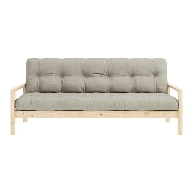Béžová lněná rozkládací pohovka 205 cm Knob – Karup Design