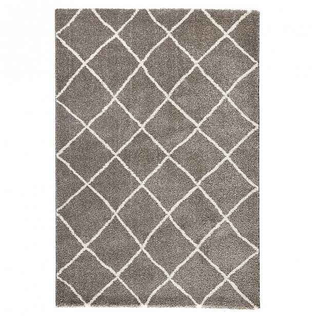 Hnědý koberec Mint Rugs Grid, 80 x 150 cm