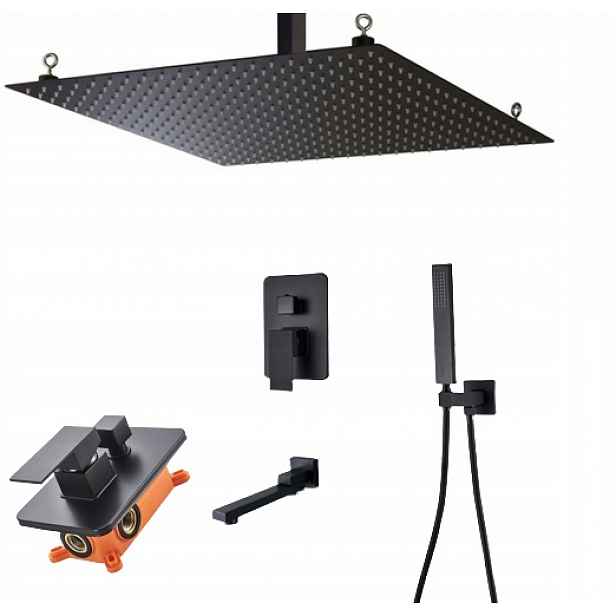 Sprchový set stropní černá -black Big 50