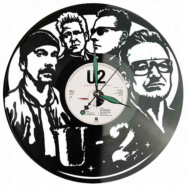 U2 Dekorativní Nástěnné Hodiny Moderní Vinylová Deska Jako Dárek