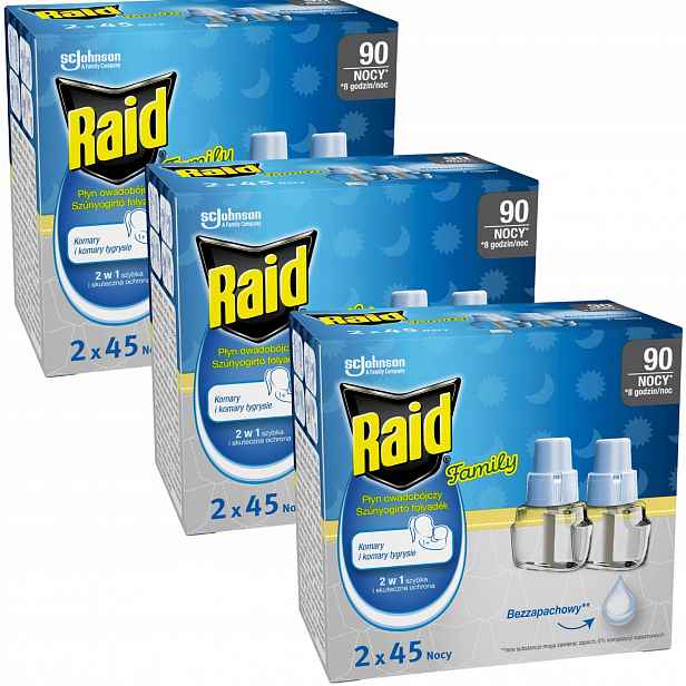 3X Kapalina Proti Komárům Do Elektrofumigátoru Insekticidní Dvojitá Raid