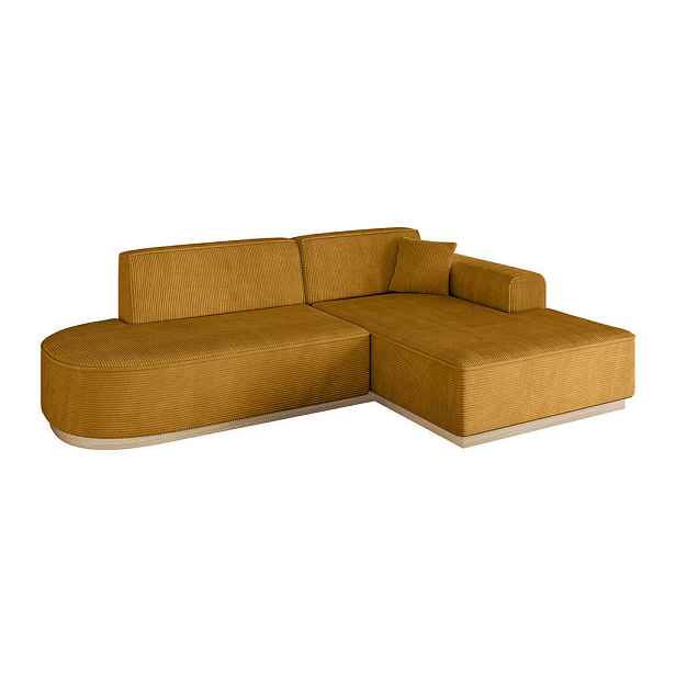 ALTDECOR ROHOVÁ SEDAČKA s otomanem, pravá IREA-L1 232x165x80 Hořčicová Manšestr