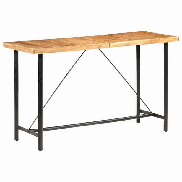 Barový stůl masivní dřevo / ocel Sheeshamové dřevo