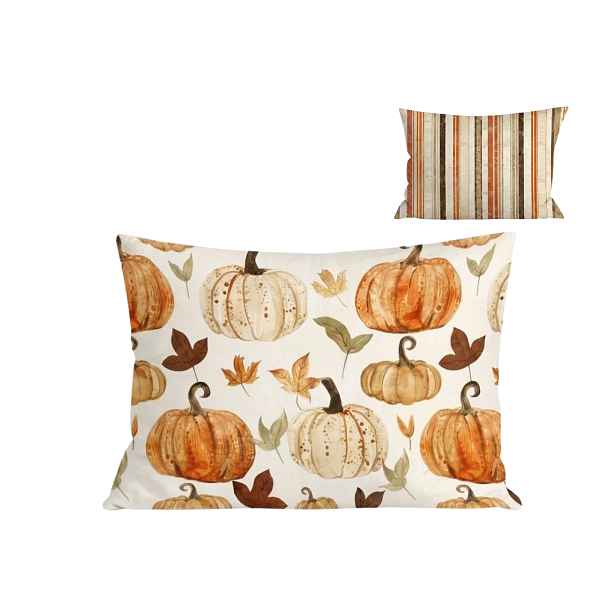 Flanelový povlak na polštář PUMPKINS & STRIPES 50x70 cm, barevný