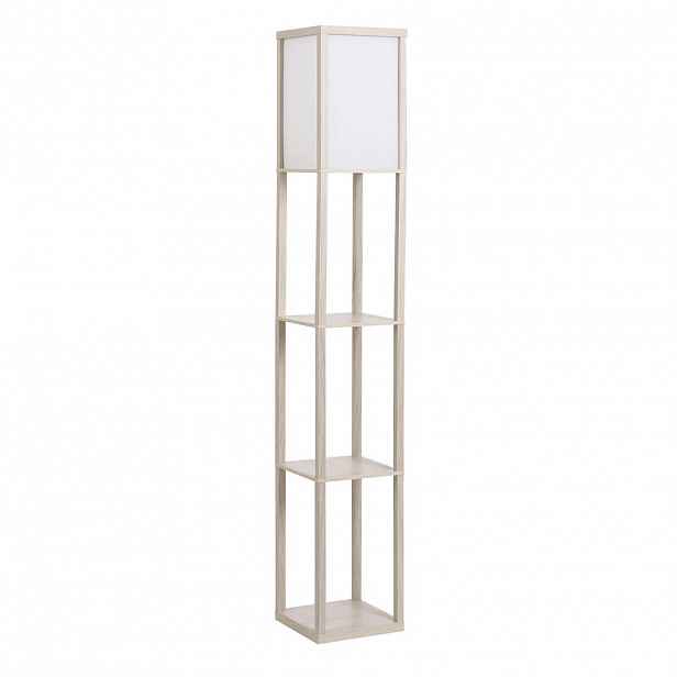 HOMCOM STOJACÍ LAMPY Osvětlení se 3 policemi E27 do 40 W E1-MDF dub+bílá