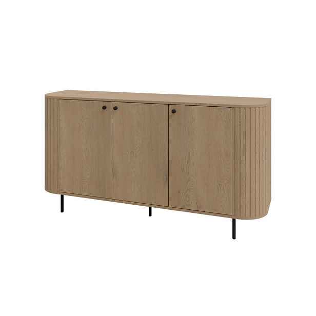 MASSENO KOMODA BOLLA, 164,6/85,4/42,3 cm se zásuvkami a 3 dvířky, dekor dub