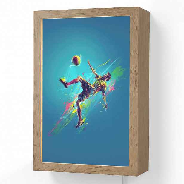 OnlyWow NÁSTĚNNÁ LAMPA Fotbalista - Stříkající barva - Barevné - Míč 20x30 cm