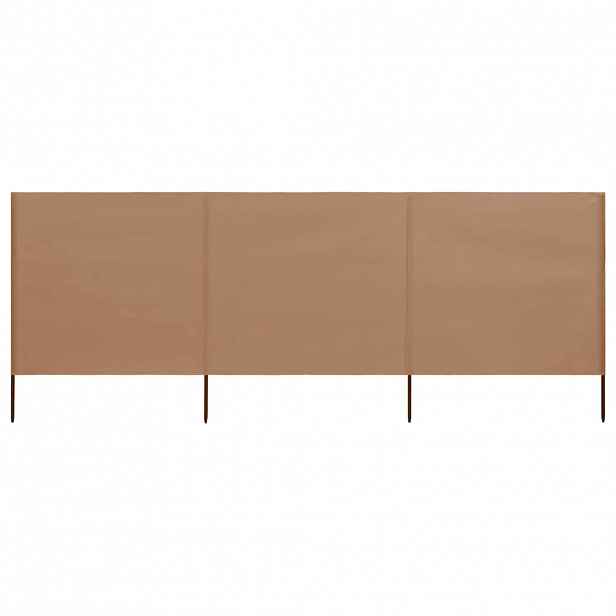 vidaXL 3dílná zástěna proti větru textil 400 x 80 cm taupe