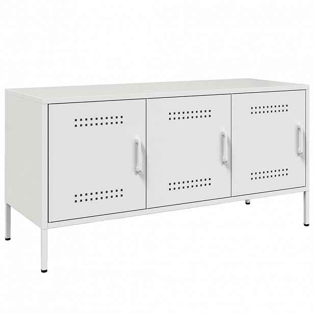vidaXL TV skříňka bílá 100,5 x 39 x 50,5 cm ocel