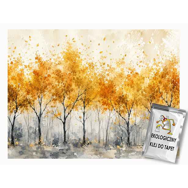Vliesová fototapeta Akvarel Stromy Les Park Zlatý podzim 208x146 130g