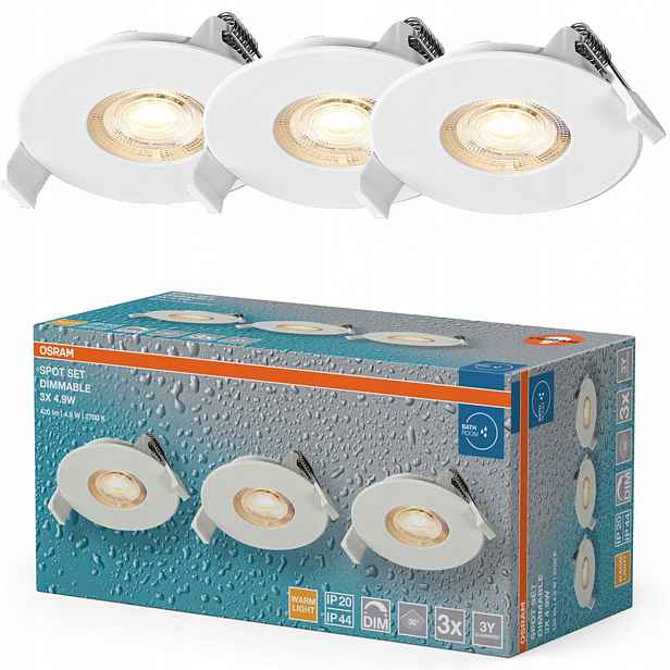 3x Stropní Led svítidlo Hermetické IP44 Podbitka 4.9W 2700K