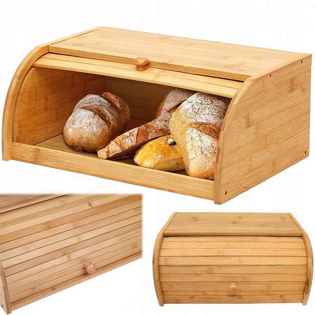 Bambusová nádoba 40x27x17 cm na pečivo a občerstvení s přírodním víkem