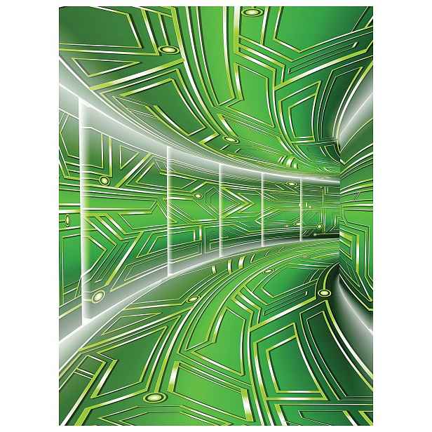 Fototapeta Tunel Zelený futurismus Vinylová abstrakce 184x254 lepidlo
