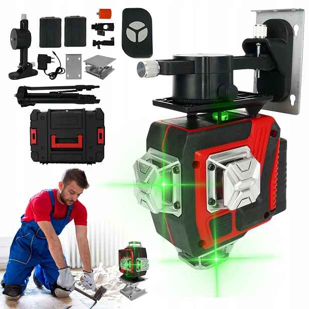 Laserová VOD<bos>ová 360 Stupňová 4D 16 Linií Křížový Laser Zelený Pro