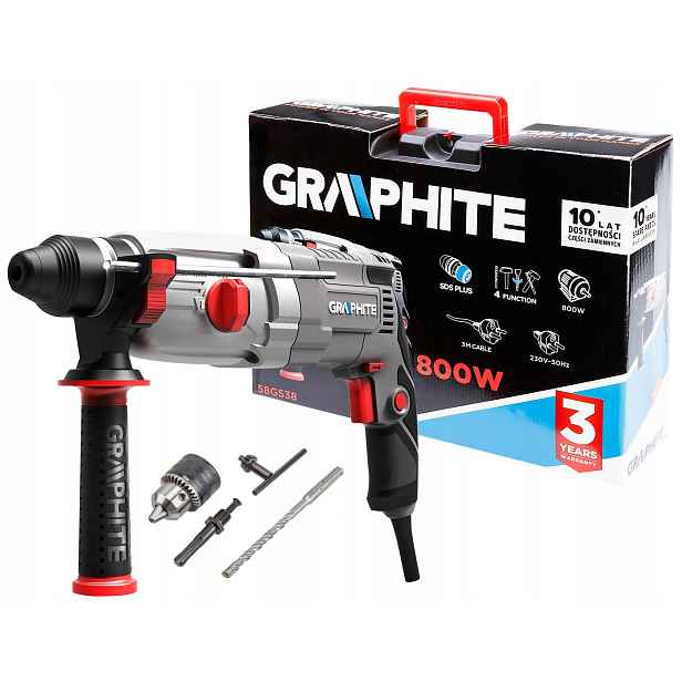 Síťová vrtačka Sds Plus 800W 28J v kufru Graphite