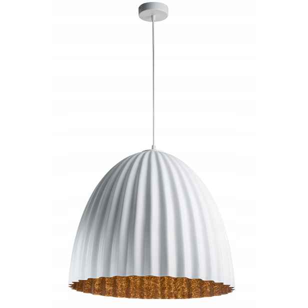 Závěsná lampa Telma bílo-měděná E27 15W, moderní Sigma Lighting