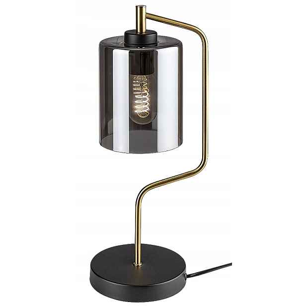 Stolní lampa černo-zlatá s kabelovým spínačem 1xE27 40W Perez Rabalux