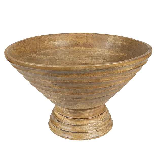 Dřevěná servírovací mísa na podstavci - Ø 30*20 cm Clayre & Eef