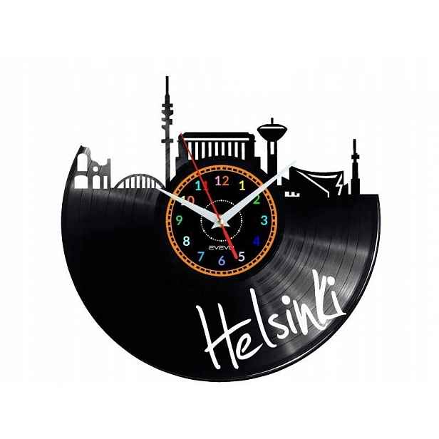 Helsinki Dekorativní Nástěnné Hodiny Moderní Vinylová Deska Na Předvečer
