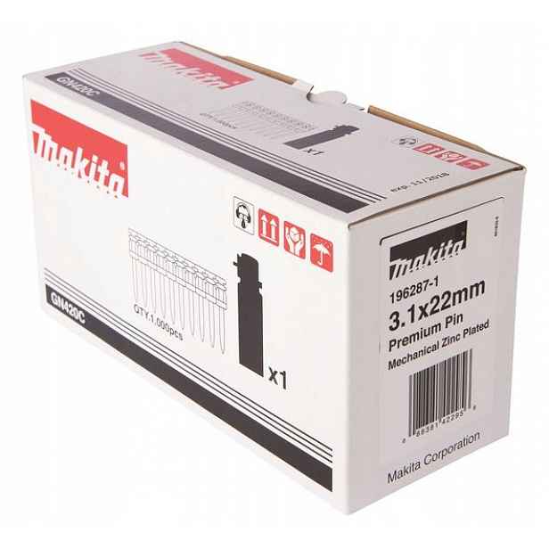 Hřebíky do betonu Makita 3.1 x 22 mm 1000 kusů plyn GN420CLSE