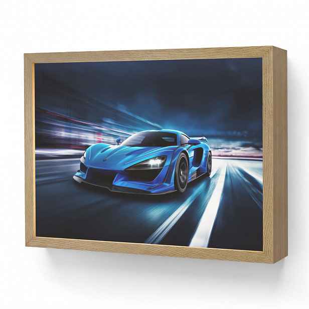 OnlyWow DOBÍJECÍ NOČNÍ LAMPIČKA Auto - Modrá - Chlapci - Dítě 40x30 cm