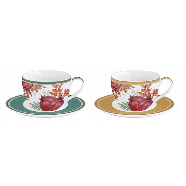 Porcelánová sada 2+2 šálků jeřabina barvy