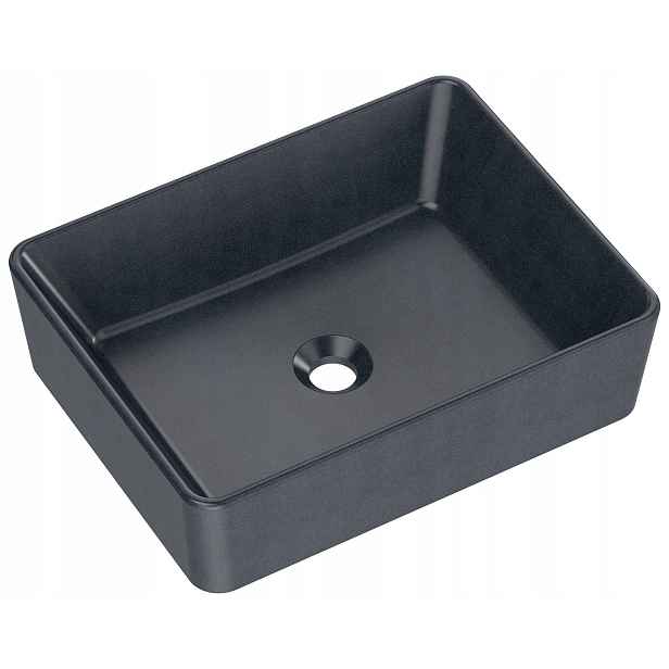 Quadron Missisipi Umyvadlo 1 komora Granit 48x37x13 cm na desku Černá met