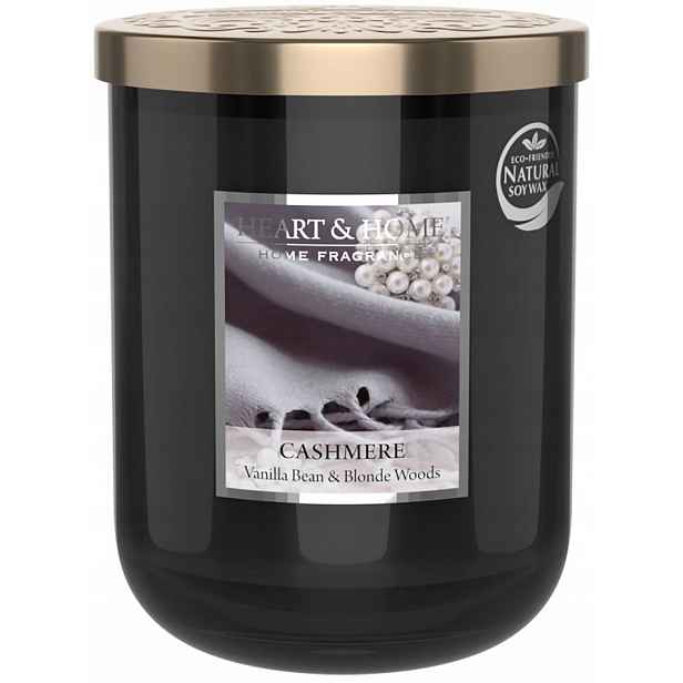 Velká Svíčka Heart & Home Cashmere Vanilla Bean & Blonde Woods Sójová Svíčka