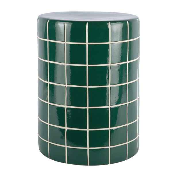 Keramický kulatý odkládací stolek ø 33 cm Retro Tiles – Leitmotiv