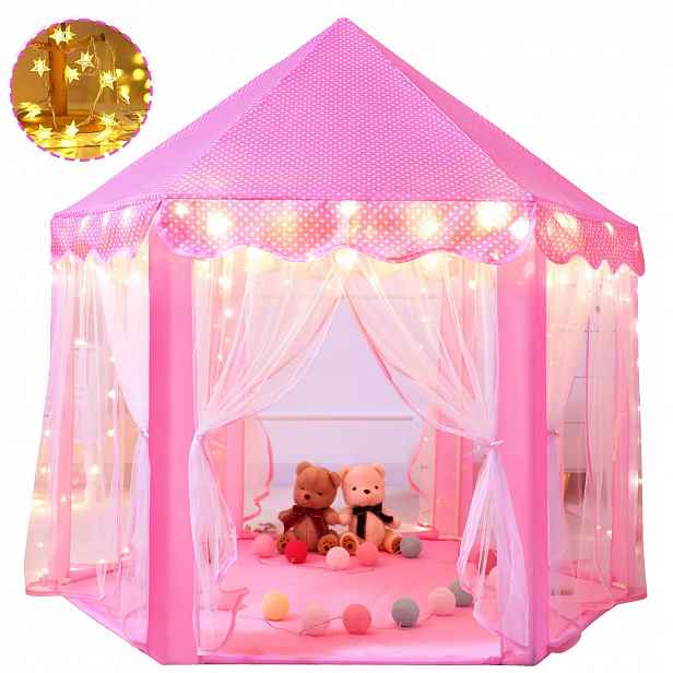 Stan Zámek s Led růžovým do pokoje a zahrady 135X140 cm