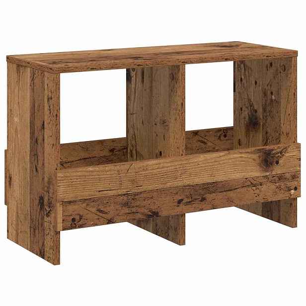 vidaXL Regál na časopisy Staré dřevo 68,5 x 30 x 45 cm