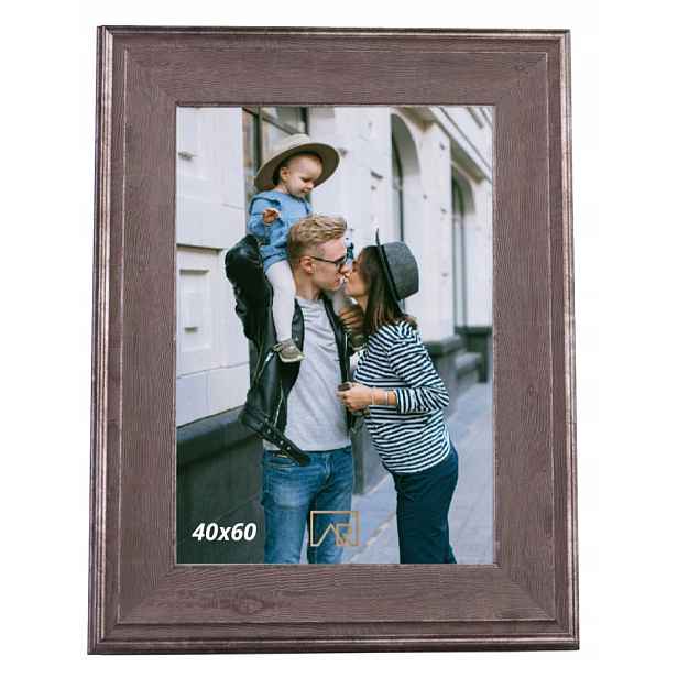 Rámeček na fotografii plakát puzzle o velikosti 40x60 velký, pevný, tmavě hnědý