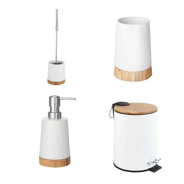 Bílá keramická sada doplňků do koupelny Bamboo – Wenko