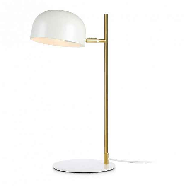 Bílá stolní lampa se stojanem v měděné barvě Markslöjd Pose Table 1L