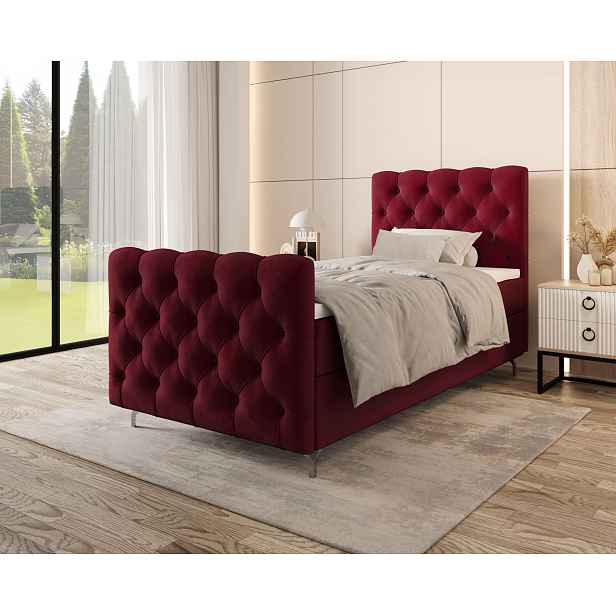 Čalouněná boxspringová postel 100x200 ADRIA PLUS 2 - červená