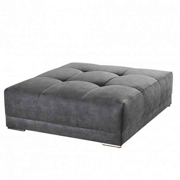 luma-home ČALOUNĚNÁ STOLIČKA XXL s pružinovým jádrem, šířka 120 cm, hloubka 120 cm, výška 39 cm (hodí se k pohovce BIG-SOFA), mikrovlákno, šedá / 1513