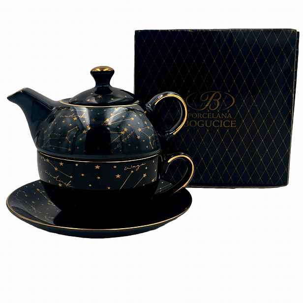 Sada Tea For One Šálek Konvice 300 ml Zodiac Black Bogucice