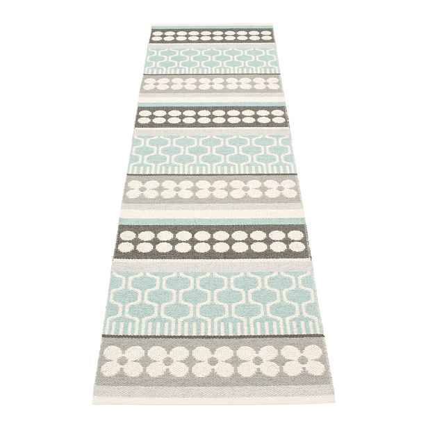 Šedo-tyrkysový vnitřní a venkovní běhoun 70x270 cm Asta Pale Turquoise – Pappelina
