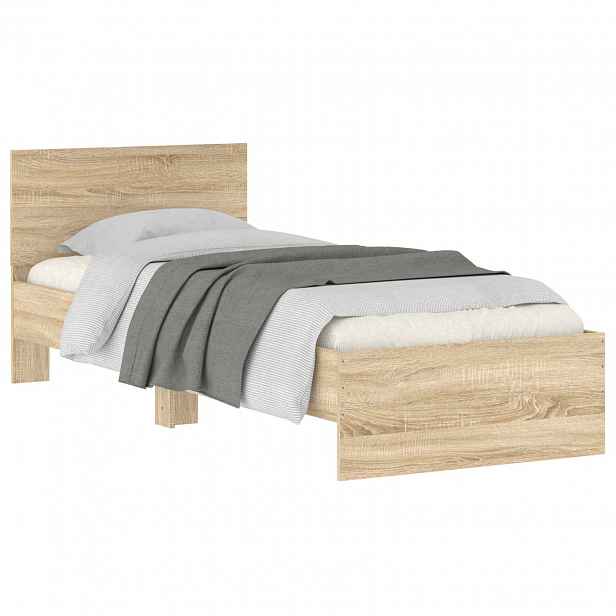 vidaXL Rám postele s čelem Dub sonoma 80 x 200 cm Kompozitní dřevo