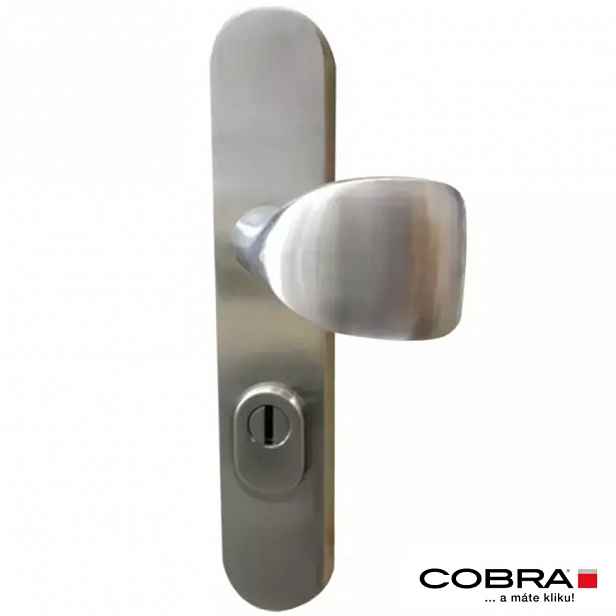 Bezpečnostní štítové dveřní kování Cobra C101 PZ90 LI/RE s překrytkou, nikl
