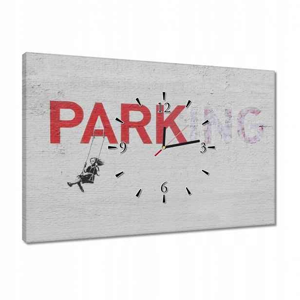 Hodiny 60x40 Banksy Parkování