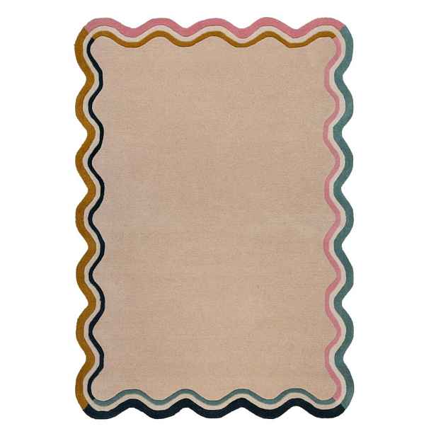Krémový ručně tkaný vlněný koberec 160x230 cm Leo Scallop – Flair Rugs