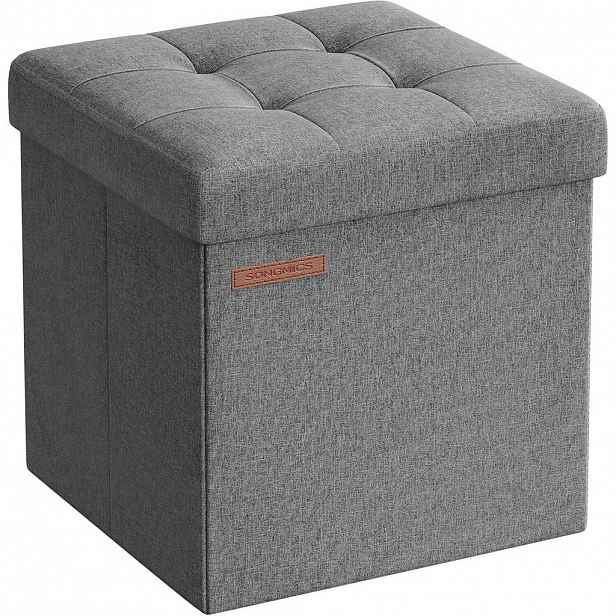 SEDACÍ BOX, textil, kompozitní dřevo, 30/30/30 cm