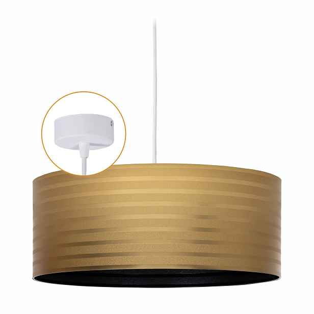Závěsná lampa Cerlux Zlato Černá s pruhovaným stínítkem 40 cm Klosz 1x E27